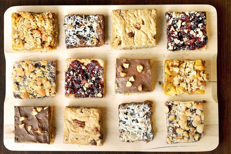 Bar cookies assortment via Seattle Times to The Cookie Elf