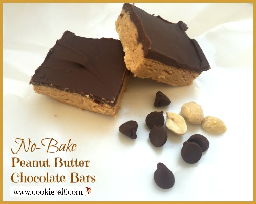 No-Bake Peanut Butter Chocolate Bars with The Cookie Elf