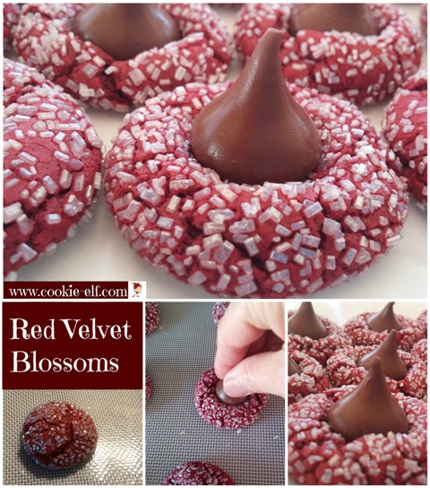 Red Velvet Blossom Cookies from The Cookie Elf