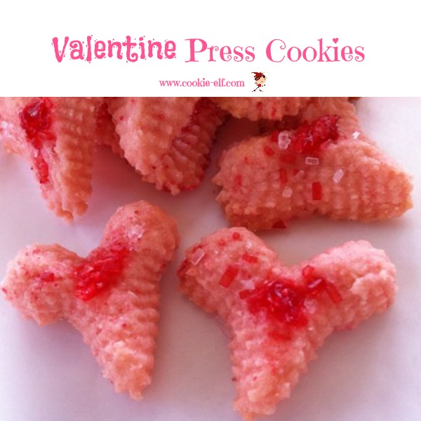 Valentine Press Cookies: easy press cookie recipe with The Cookie Elf
