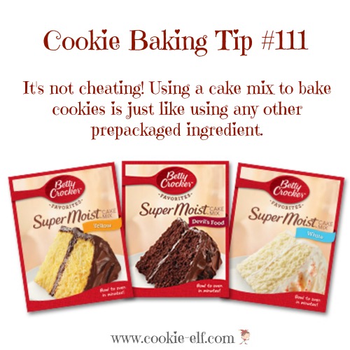 Using a cake mix to make cookies with The Cookie Elf