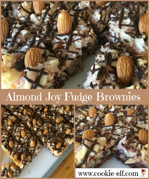 Almond Joy Fudge Brownies recipe from The Cookie Elf