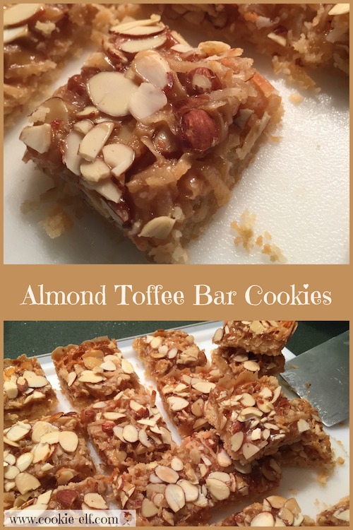 Almond Toffee Bar Cookies with The Cookie Elf