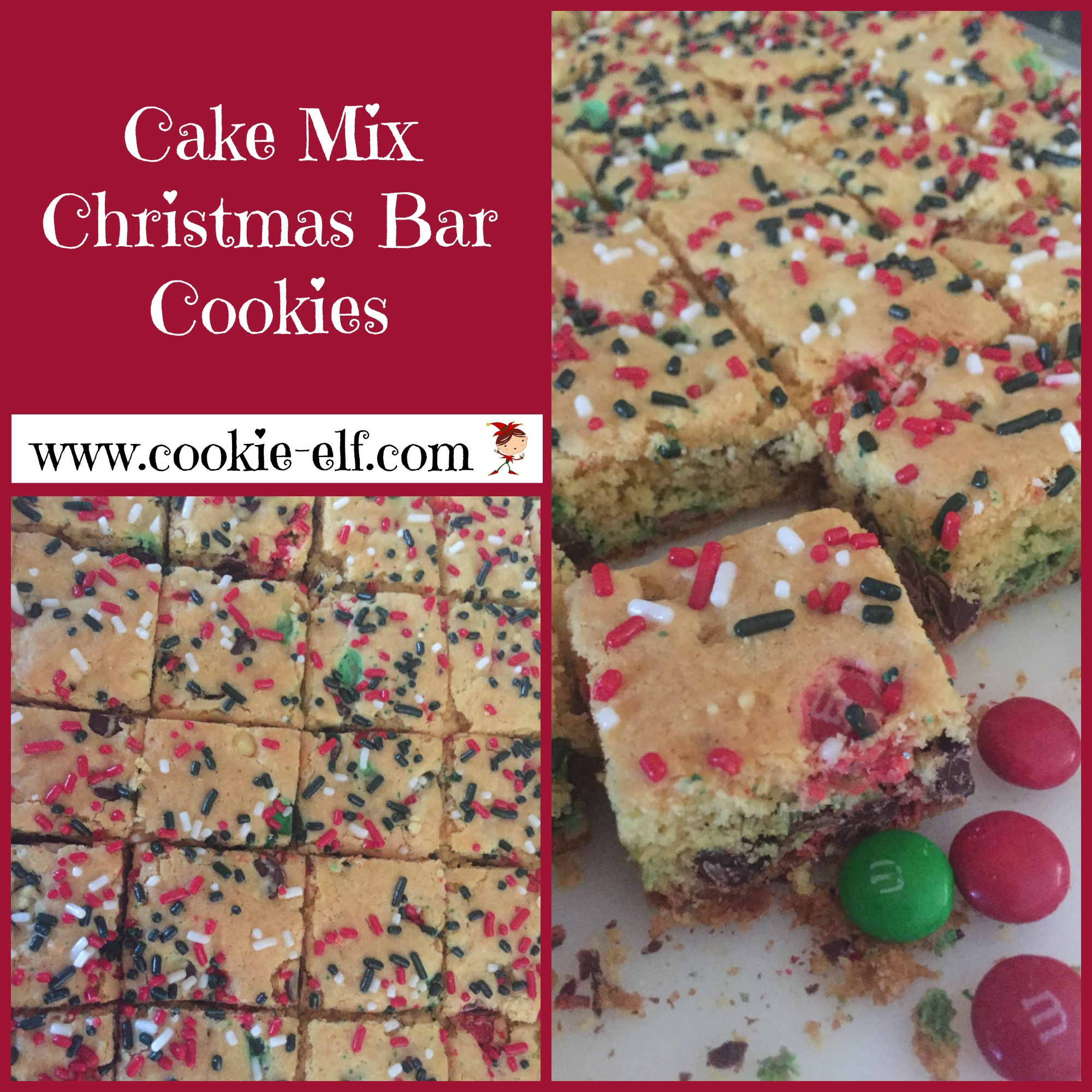 Cake Mix Christmas Bar Cookies with The Cookie Elf