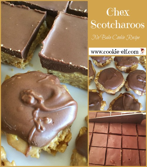 Chex Scotcharoos, no bake cookie recipe with The Cookie Elf