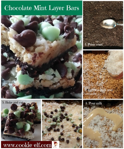 Chocolate Mint Layer Bars from The Cookie Elf