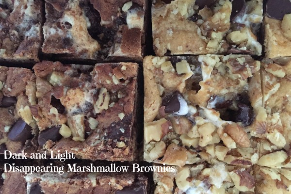 Dark and Light Disappearing Marshmallow Brownies from The Cookie Elf