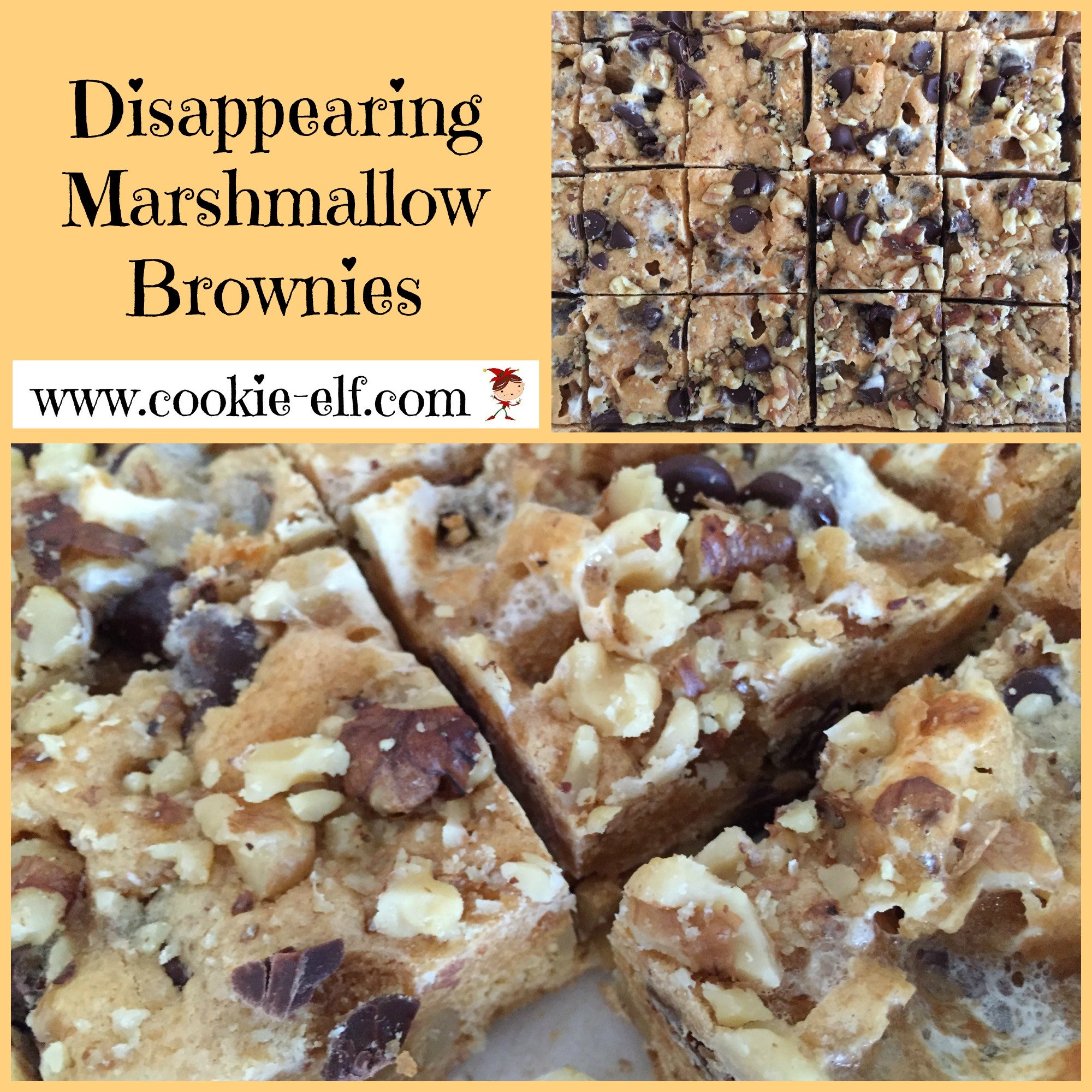 Disappearing Marshmallow Brownies from The Cookie Elf