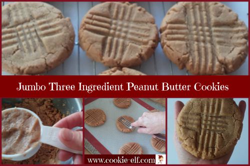 Jumbo Three Ingredient Peanut Butter Cookies from The Cookie Elf