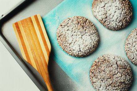 Baking sheet with cookies with The Cookie Elf