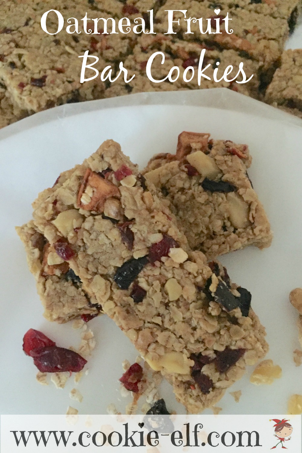 Oatmeal Fruit Bar Cookies with The Cookie Elf