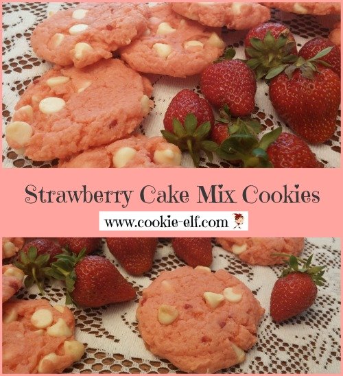 Strawberry Cake Mix Cookies: strawberries and cream in miniature from The Cookie Elf